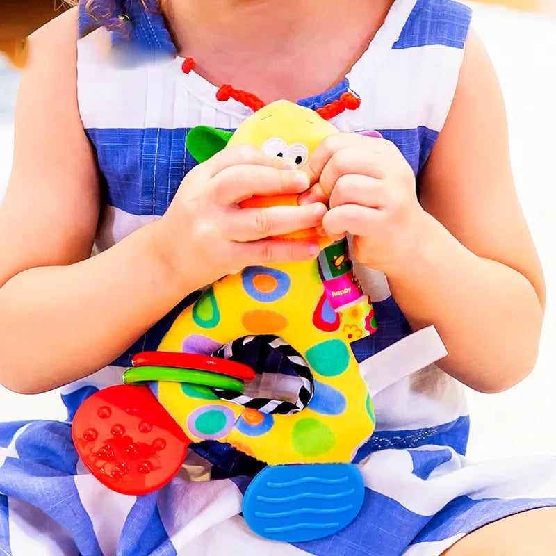Giraffe Plush Baby Rattle & Teether Toy