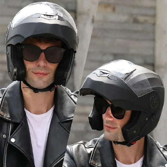 Flip Up Motorcycle Helmet DOT Dual Visor Modular Full Face