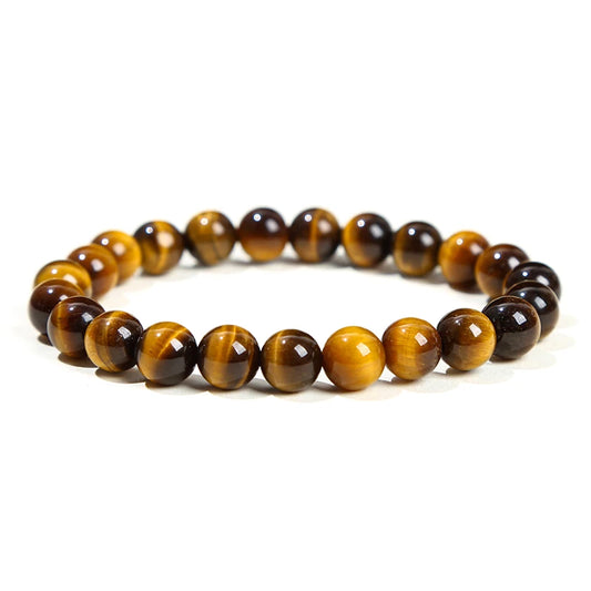Natural Stone Bead Bracelet – Crystal Gemstone Stretch Bracelet