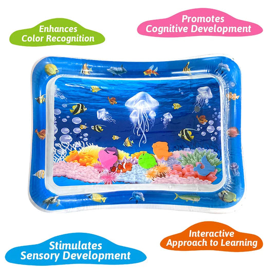 Baby Water Play Mat Inflatable Tummy Time Activity Mat