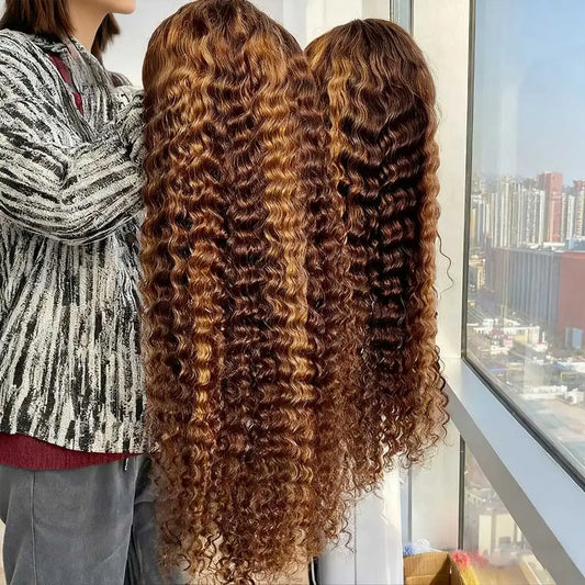Highlight Deep Wave Wig 13x4 HD Lace Front Human Hair