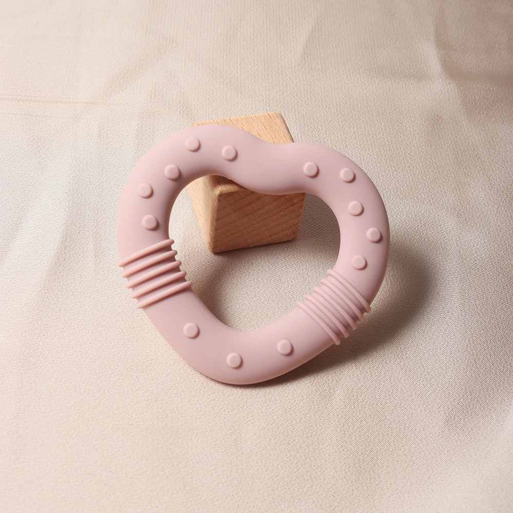 Heart Silicone Teether Food Grade Baby Teething Toy