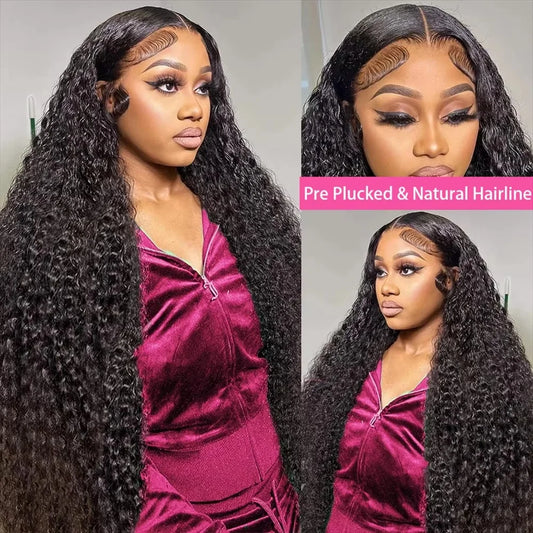 Brazilian Deep Wave Wig 13x6 HD Lace Glue less Human Hair