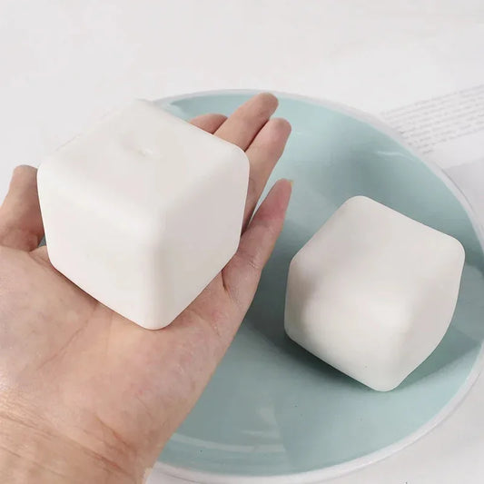 Cute Tofu Stress Ball Squishy Fidget Toy for Relaxation