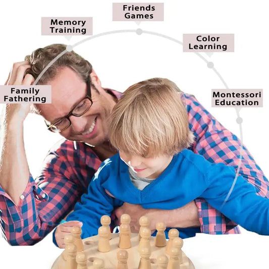 Wooden Memory Match Game Montessori Color Learning Toy