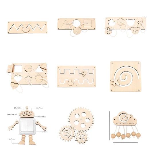Montessori Busy Board Wooden Sensory Learning Toy