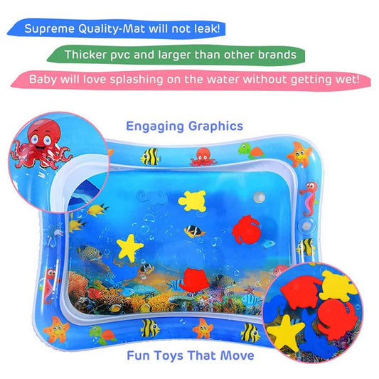 Baby Water Play Mat Inflatable Tummy Time Activity Mat