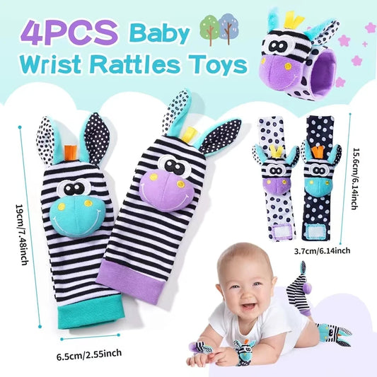 Baby Rattle Socks – Wrist Rattle & Foot Finder Toy Set