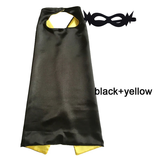 Kids Superhero Cape with Mask Reversible Satin Costume