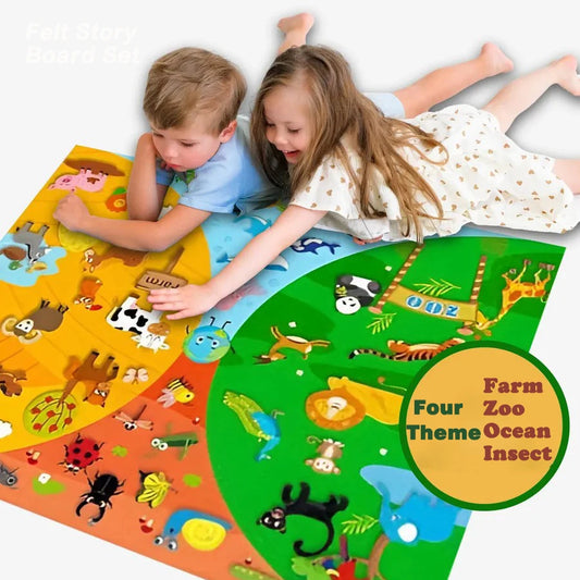 Felt Busy Board 4 in 1 Interactive Story Learning Set