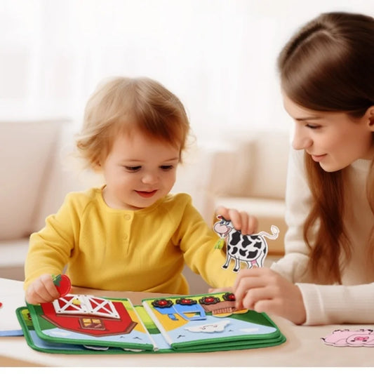 Farm Busy Book Montessori Animal Activity Board for Toddlers