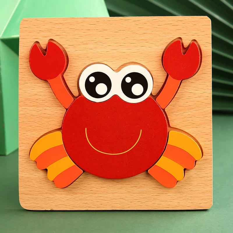 Wooden Animal Puzzle 3D Montessori Educational Toy