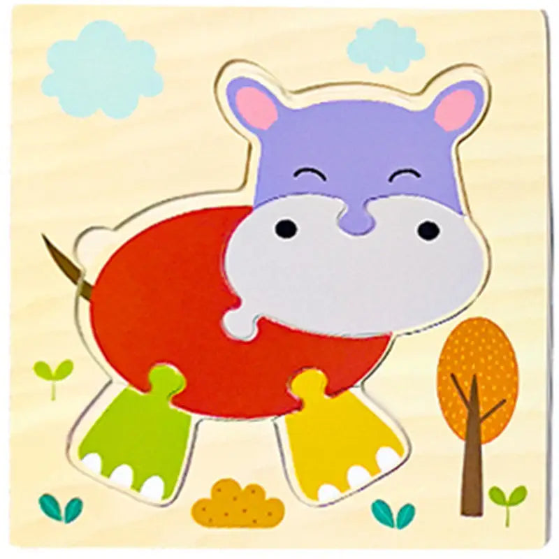 Baby Wooden 3D Puzzle Animal Tangram Learning Toy