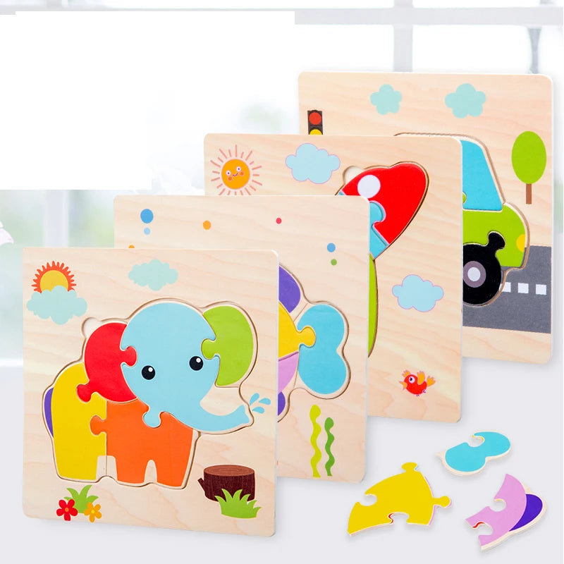 Baby Wooden 3D Puzzle Animal Tangram Learning Toy
