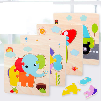 Baby Wooden 3D Puzzle Animal Tangram Learning Toy