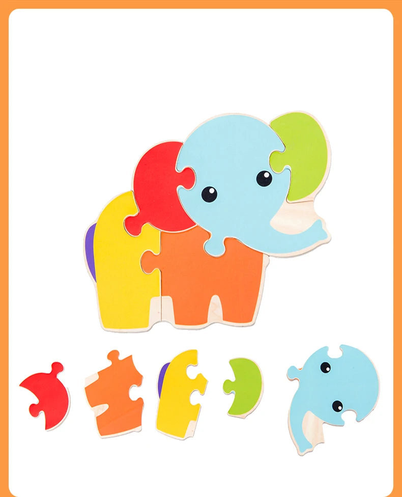 Baby Wooden 3D Puzzle Animal Tangram Learning Toy