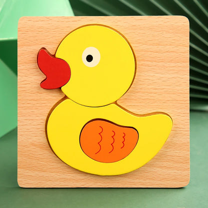 Wooden Animal Puzzle 3D Montessori Educational Toy