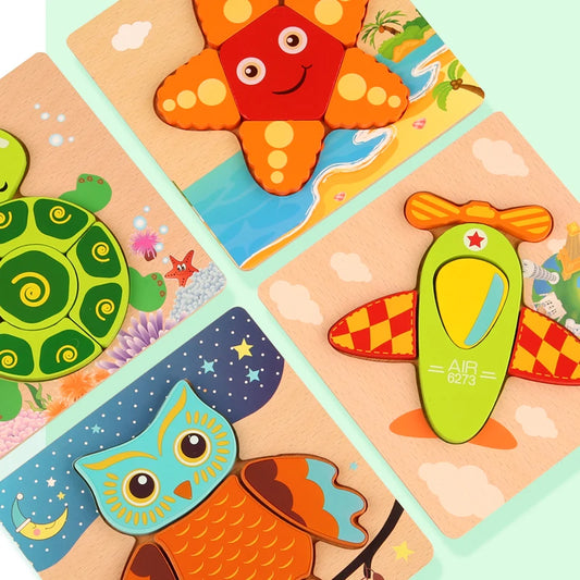 Wooden Animal Puzzle 3D Montessori Educational Toy