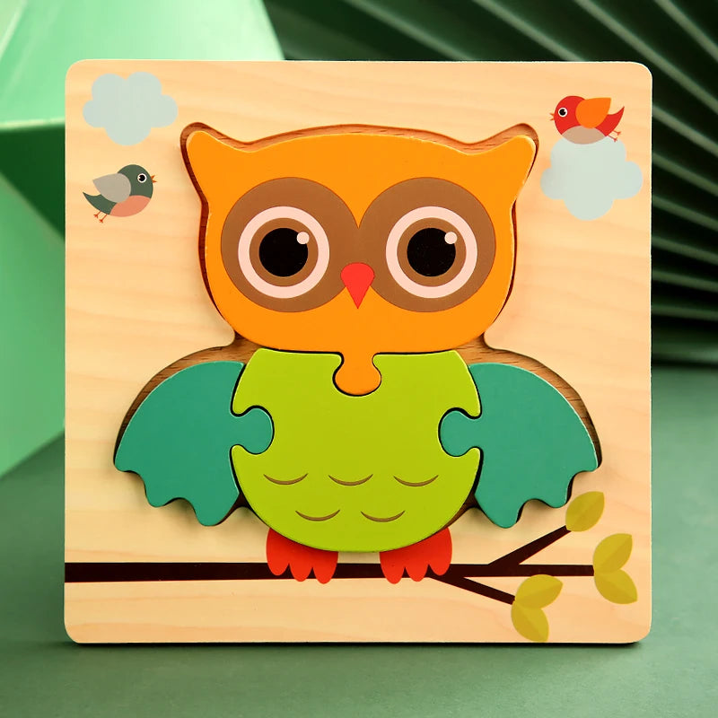 Wooden Animal Puzzle 3D Montessori Educational Toy