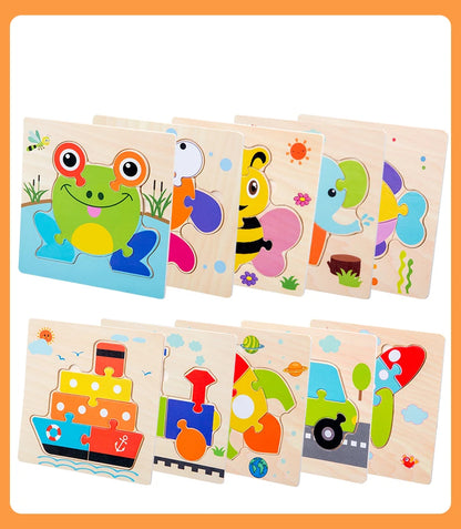 Baby Wooden 3D Puzzle Animal Tangram Learning Toy
