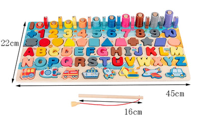3D Wooden Montessori Fishing Toy – Shape & Number Matching Learning Set