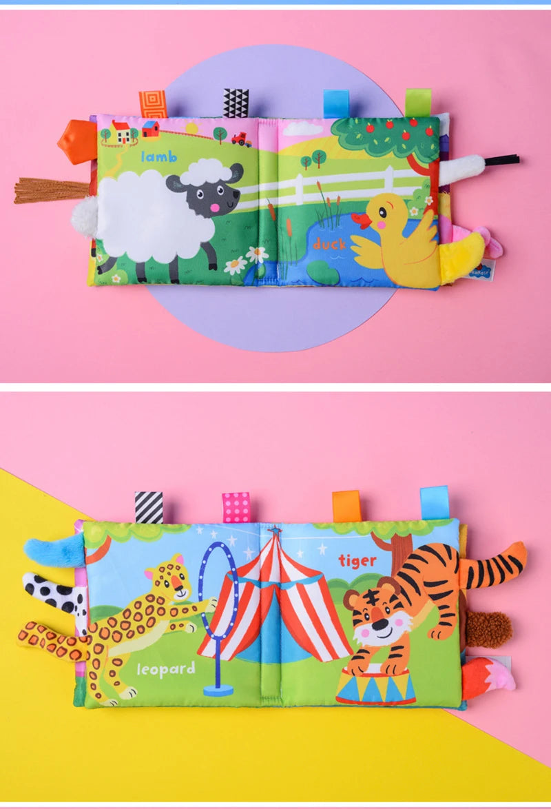 Baby Cloth Book Cartoon Animal Sensory Learning Toy