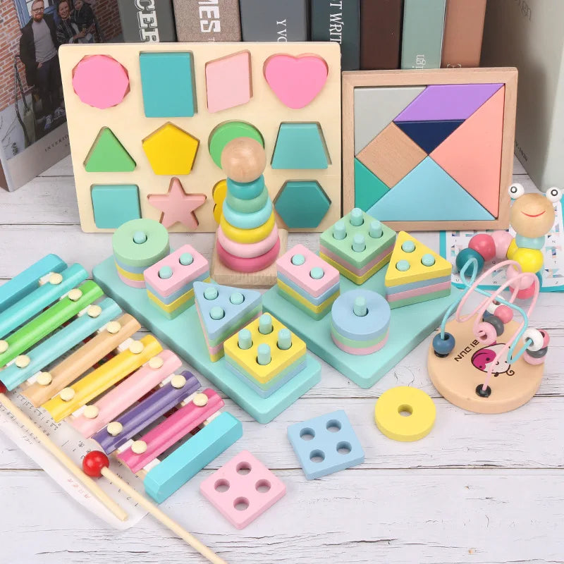 Wooden Baby Puzzles 3D Early Learning Educational Toy