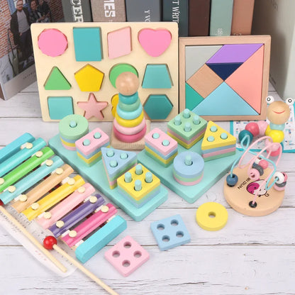Wooden Baby Puzzles 3D Early Learning Educational Toy