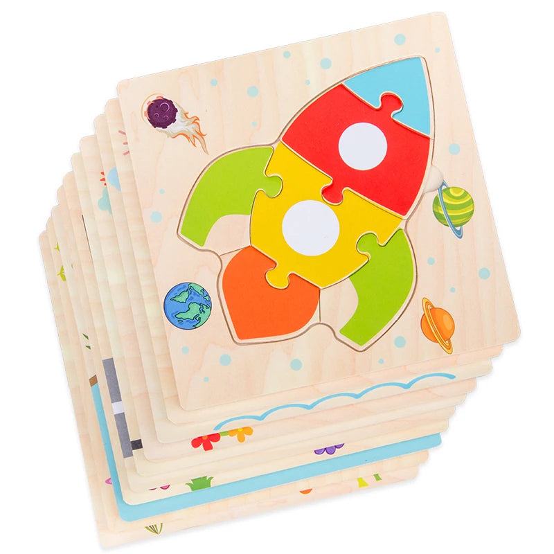 Baby Wooden 3D Puzzle Animal Tangram Learning Toy