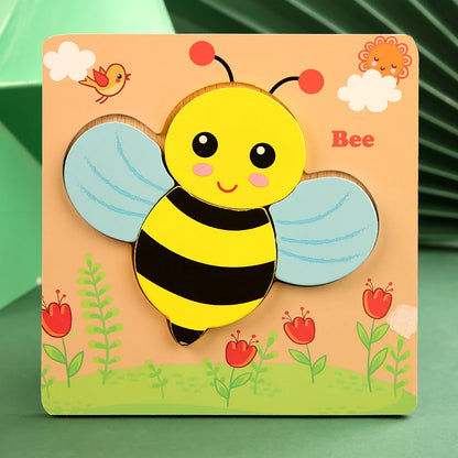 Wooden Animal Puzzle 3D Montessori Educational Toy