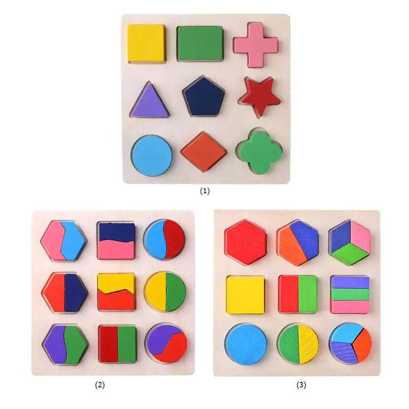 Wooden Geometric Puzzle Montessori Shape Sorting Toy
