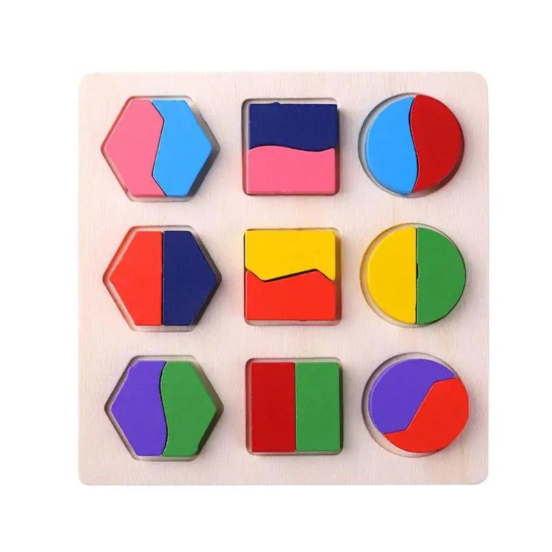 Wooden Geometric Puzzle Montessori Shape Sorting Toy