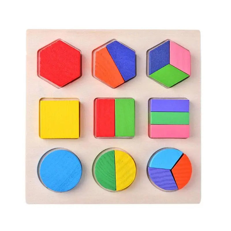 Wooden Geometric Puzzle Montessori Shape Sorting Toy