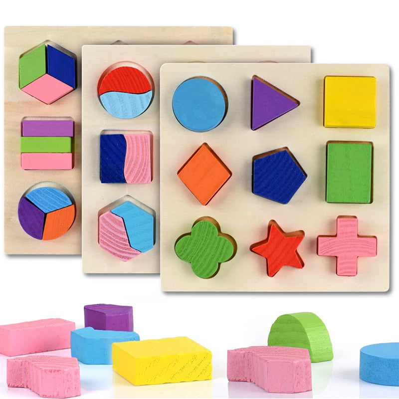 Wooden Geometric Puzzle Montessori Shape Sorting Toy