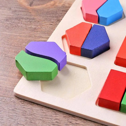 Wooden Geometric Puzzle Montessori Shape Sorting Toy
