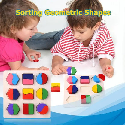 Wooden Geometric Puzzle Montessori Shape Sorting Toy