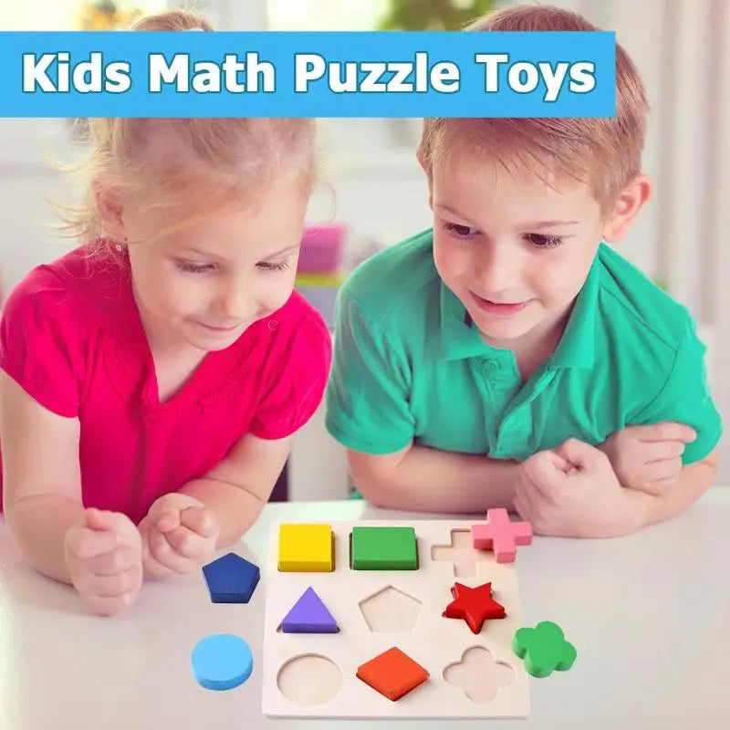 Wooden Geometric Puzzle Montessori Shape Sorting Toy