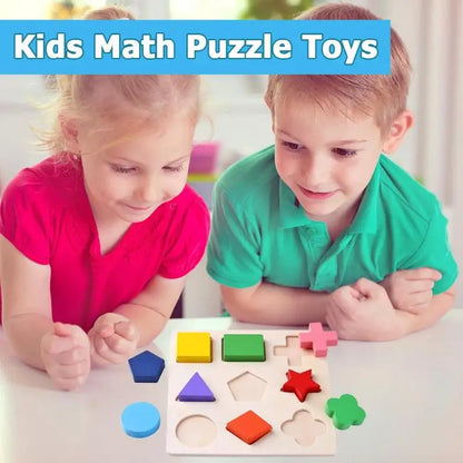 Wooden Geometric Puzzle Montessori Shape Sorting Toy