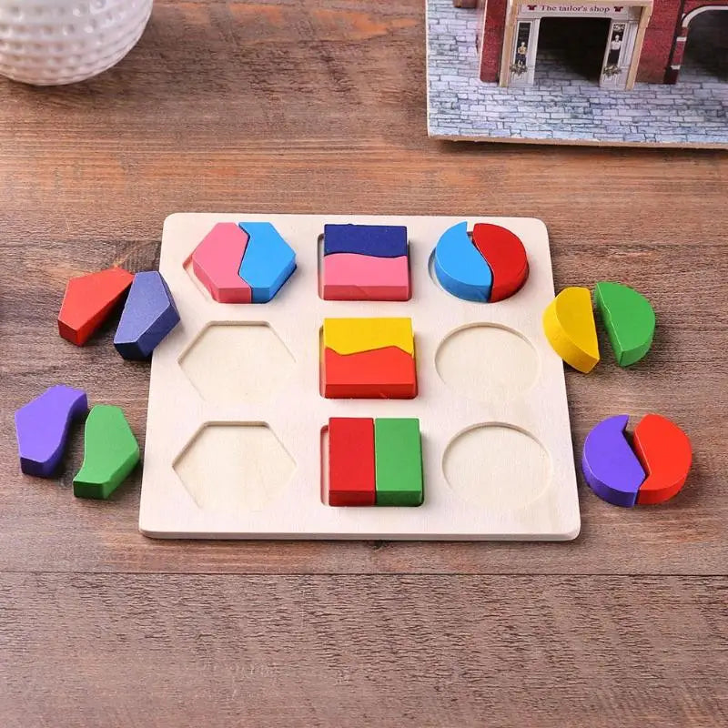 Wooden Geometric Puzzle Montessori Shape Sorting Toy