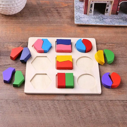 Wooden Geometric Puzzle Montessori Shape Sorting Toy