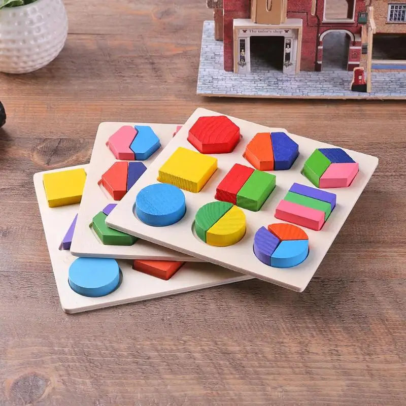 Wooden Geometric Puzzle Montessori Shape Sorting Toy