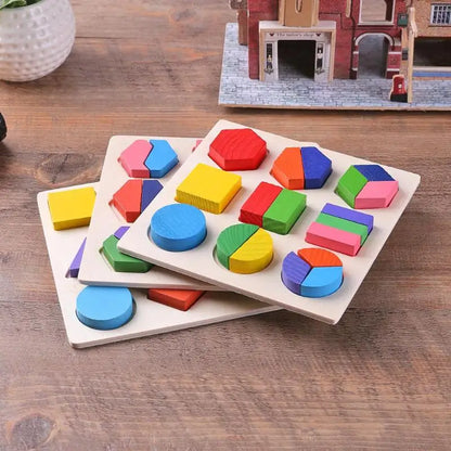 Wooden Geometric Puzzle Montessori Shape Sorting Toy