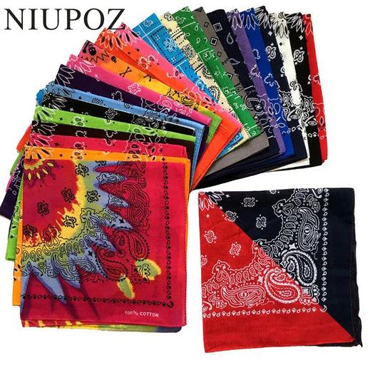 Paisley Bandana 100% Cotton Square Head Scarf 55cm
