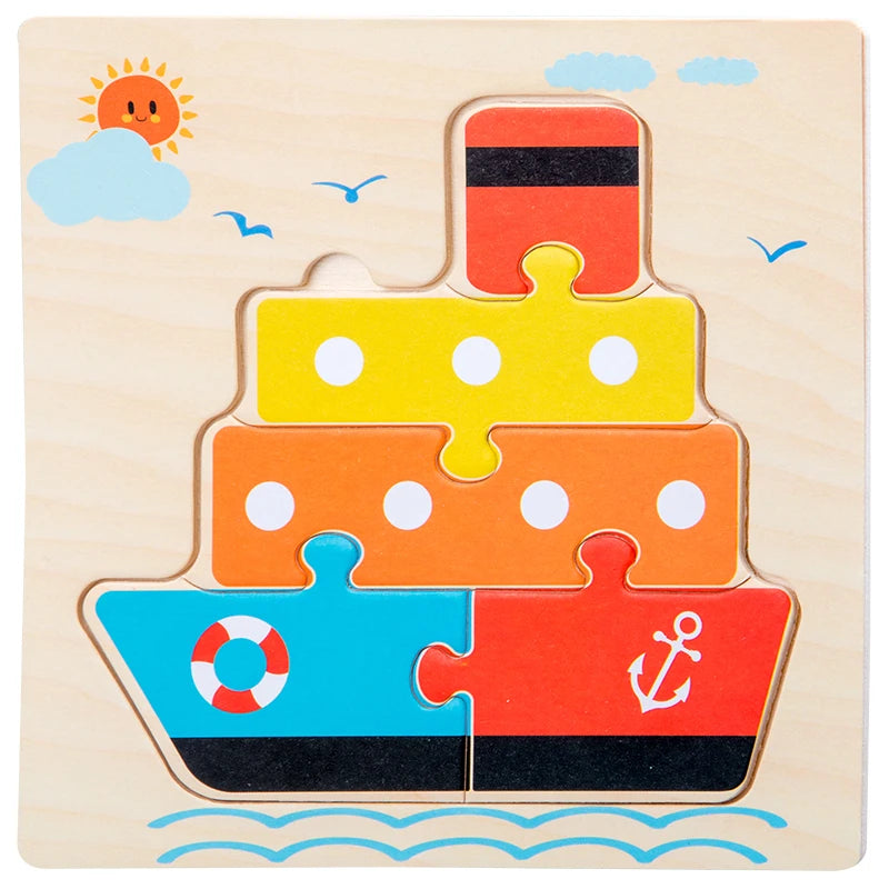 Baby Wooden 3D Puzzle Animal Tangram Learning Toy