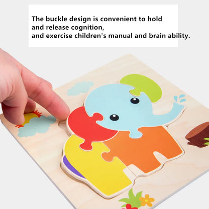 Baby Wooden 3D Puzzle Animal Tangram Learning Toy