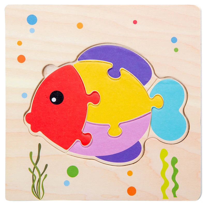 Baby Wooden 3D Puzzle Animal Tangram Learning Toy