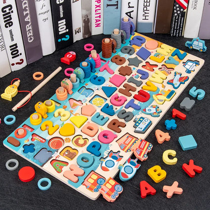 3D Wooden Montessori Fishing Toy – Shape & Number Matching Learning Set