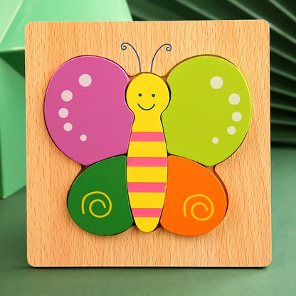 Wooden Animal Puzzle 3D Montessori Educational Toy