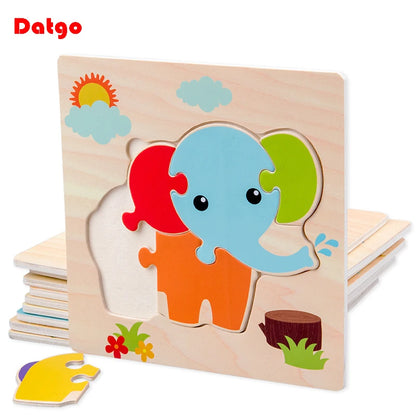Baby Wooden 3D Puzzle Animal Tangram Learning Toy