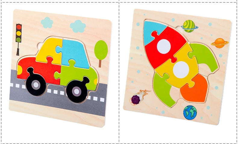 Baby Wooden 3D Puzzle Animal Tangram Learning Toy